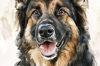 draw memorial pet portrait from photo
