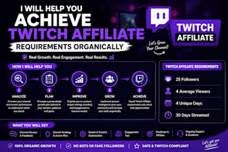 help you achieve twitch affiliate requirements organically