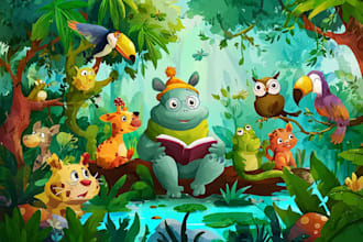 design unique 3d children book illustrations