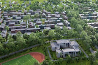 luxury 3d visualization for your upcoming residential development,urban planning