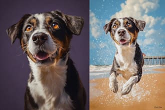 drawing a pet portrait into cartoon disney