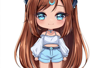make anime chibi character illustration