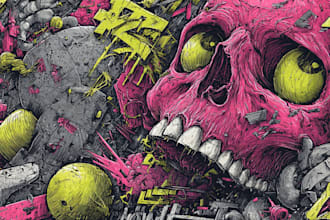 draw hip hop, streetwear, urban, graffiti, cartoon, custom logo