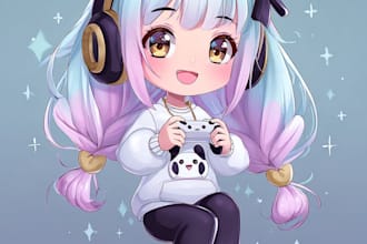 draw chibi anime character with color