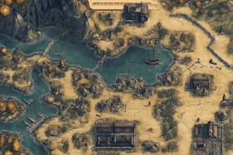 draw  fantasy map, site plan, plat map, site map, neighborhood and  fantasy map