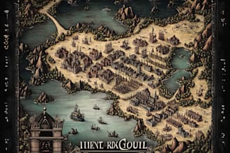 create detailed fantasy cartography game world maps