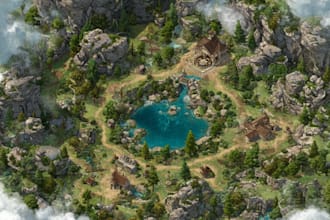 create a fantasy map and city map or illsutration for you