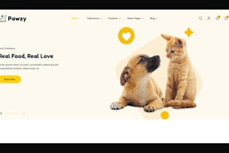 build pet website pet shopify store pet accessories pet store pet care website