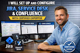 set up and configure jira, service desk, and confluence with certified expertise