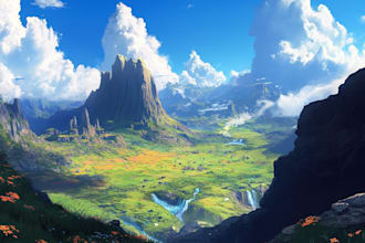do fantasy landscape illustrations