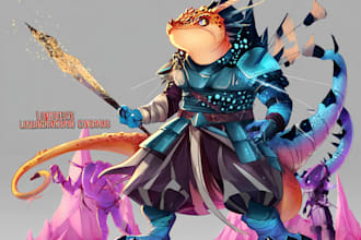 design a fantasy character item and monster