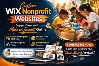 design wix non profit website wix nonprofit charity donations 501c3 wix website