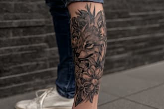 create a tattoo design for leg sleeve