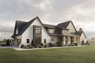 remodel detached house exterior, cgi UK external,  render UK residential house