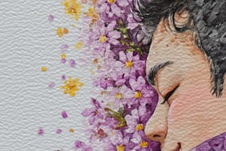 draw a unique watercolor illustration