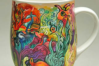 create fantastic coffee mug design, tumbler, mugs design
