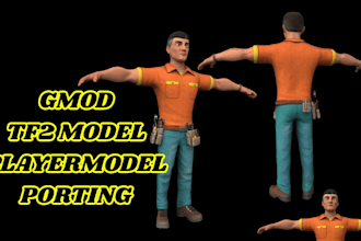 port and edit playermodels for tf2, l4d2, gmod, sfm vrchat avatar, mmd model