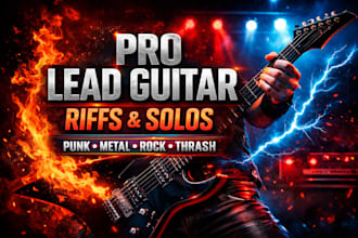 record melodic punk, metal, rock, and thrash lead guitar riffs and solos