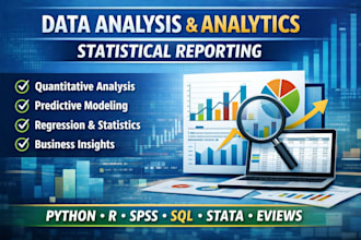 data analysis, data analytics, and statistical reporting