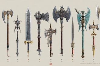 design unique weapons illustrations