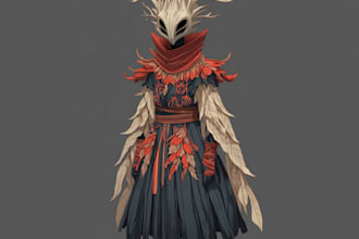 draw unique dark horror monster and villain character