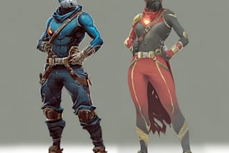 create scifi, fantasy, superhero character design
