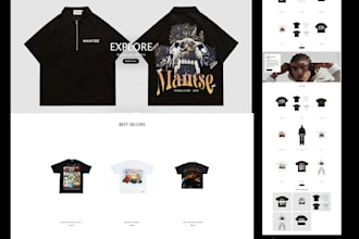 design shopify clothing website, streetwear website and clothing brand website