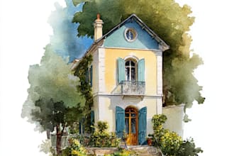 a watercolor house illustration
