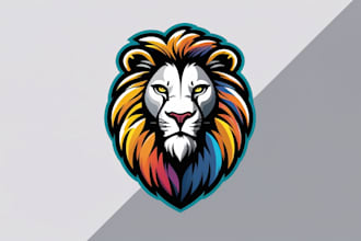 do unique lion mascot logo 1 day