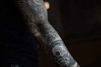 draw an awesome tattoo sleeve art