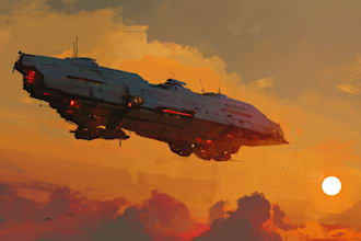 draw a concept art for spacecraft vehicles and spaceships