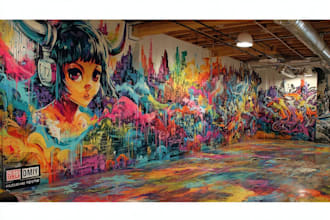 create custom graffiti art designs murals and wall arts