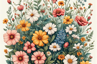 illustrate best botanical illustration with flowers