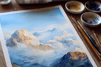paint your house in watercolor painting style