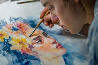 draw illustration and clip art in watercolor style