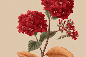 design botanical vector illustration of plants and flowers