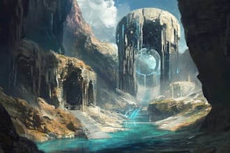 draw a environment concept art
