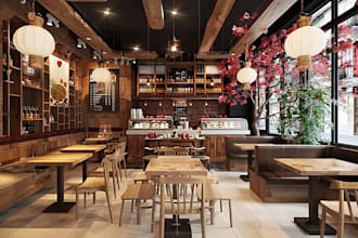 help your customers coming back with cozy 3d cafe and restaurant interior design