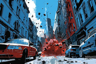 make illustration in american comic style