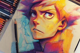 draw anime character art illustration