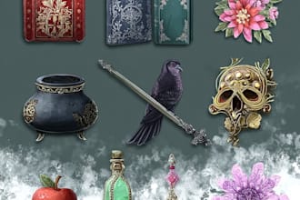 draw exclusive props, objects and items for your game