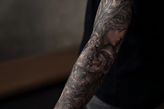 create a tattoo design of tattoo sleeve