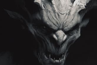 make a horror monster art illustration, artwork, dark cover