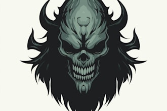 create horror, mascot, custom, metal, scary logo for you