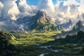 do landscape illustration and background concept art