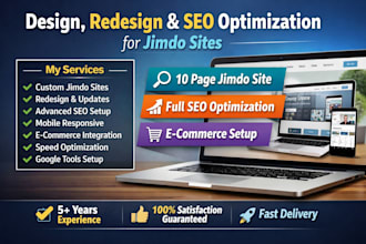 design redesign jimdo website and do jimdo SEO optimization