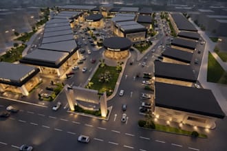 develop modern layout, properties, apartments,render commercial building complex
