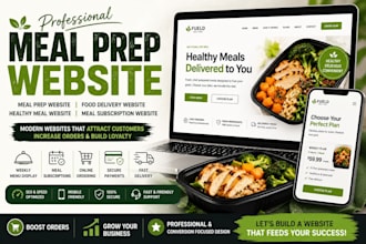 meal prep website, food delivery website, healthy meal website