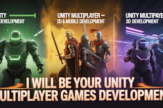develop unity game development for mobile, PC 2d and 3d video games