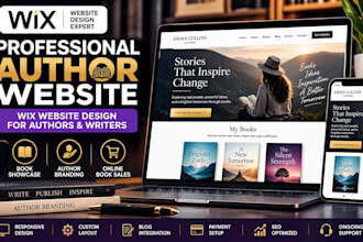 design a professional wix author website ebook wesbite for writers and authors